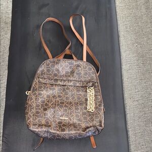 Calvin Klein Monogram Brown Backpack